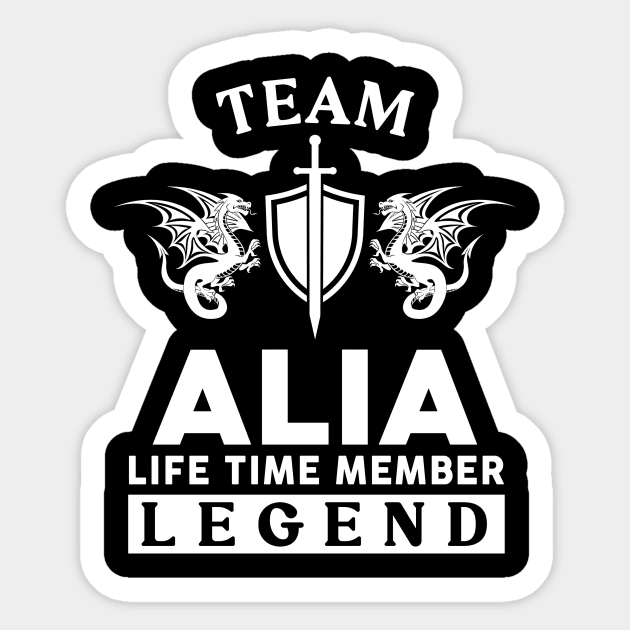 Alia Name T Shirt - Alia Life Time Member Legend Gift Item Tee Sticker by unendurableslemp118